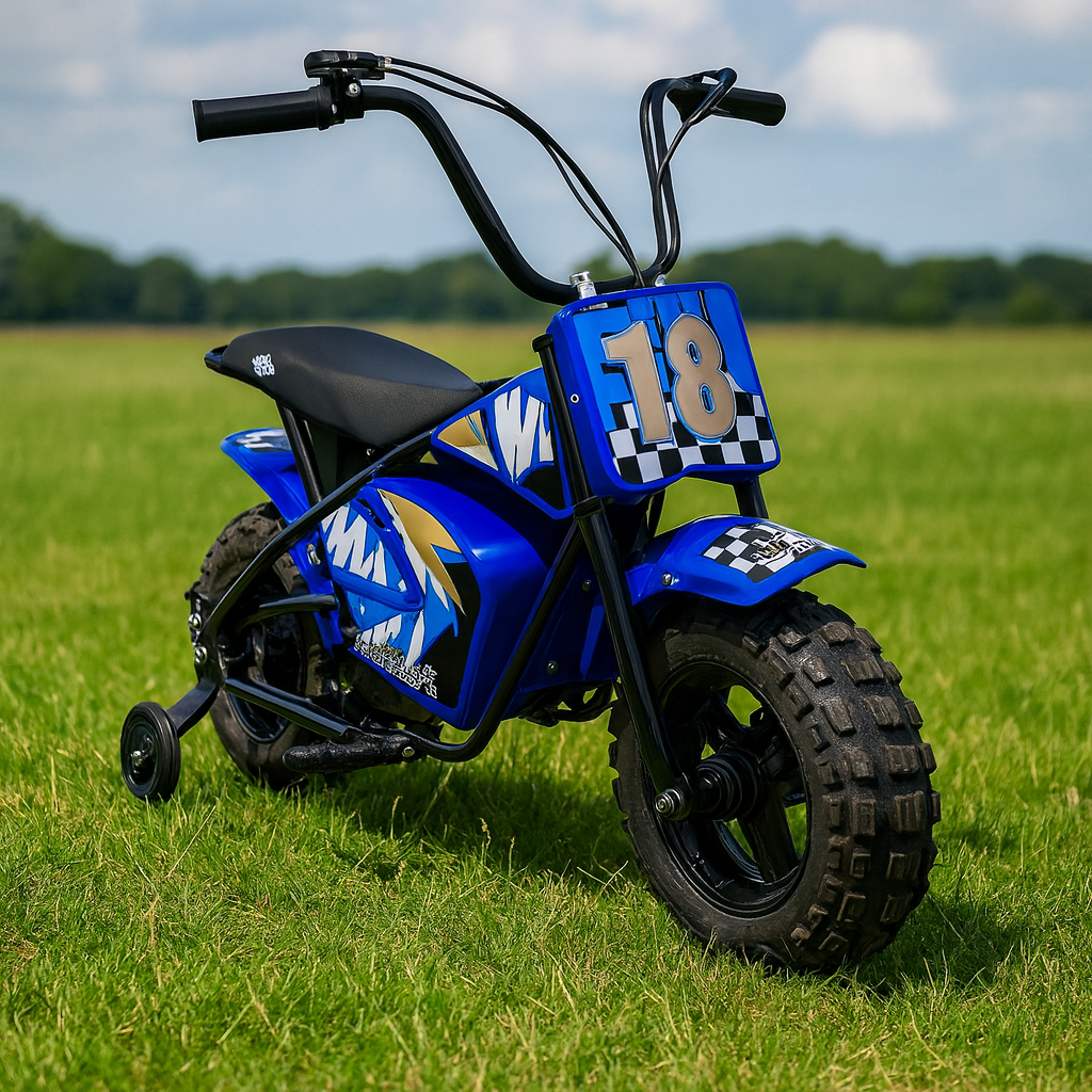 CarKiddo | Elektrische Crossbike Monkey - Blauw | Max. 16 km/p uur