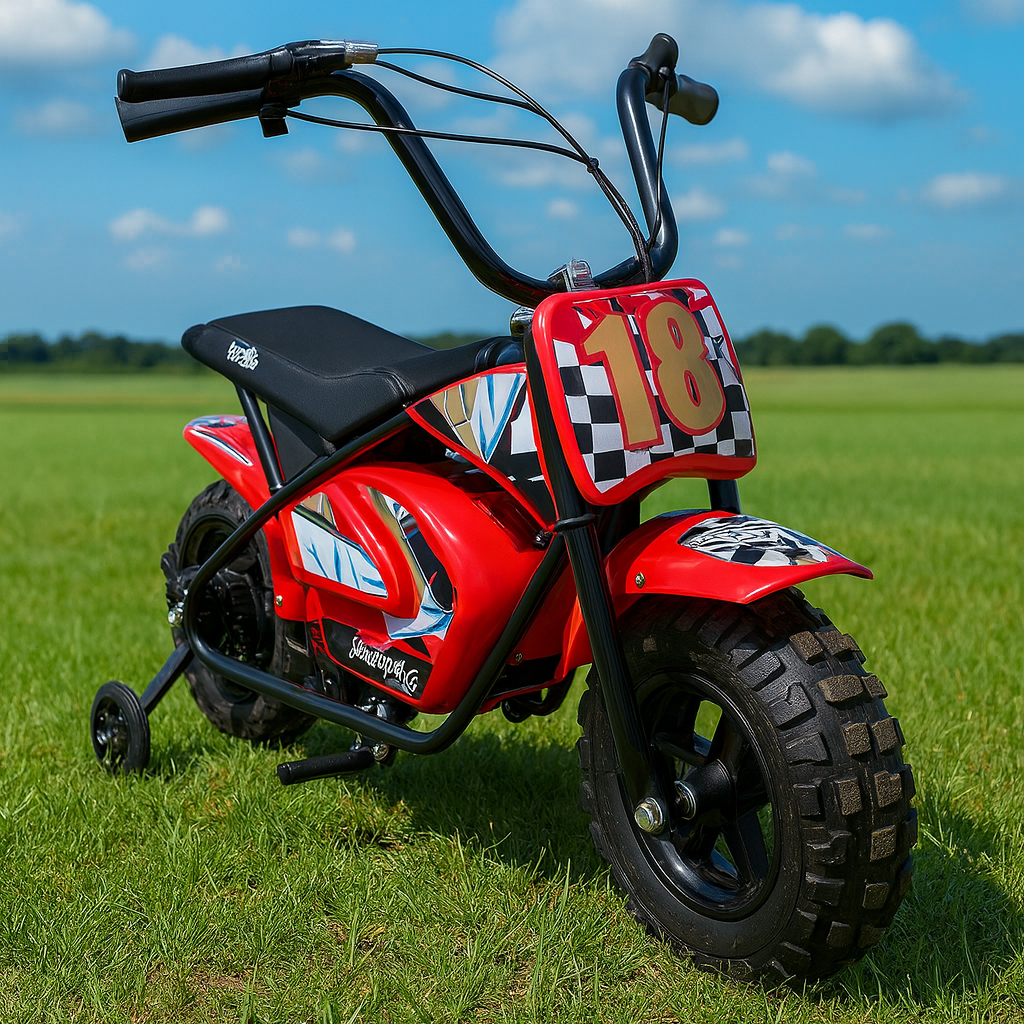 CarKiddo | Elektrische Crossbike Monkey - Rood | Max. 16 km/p uur
