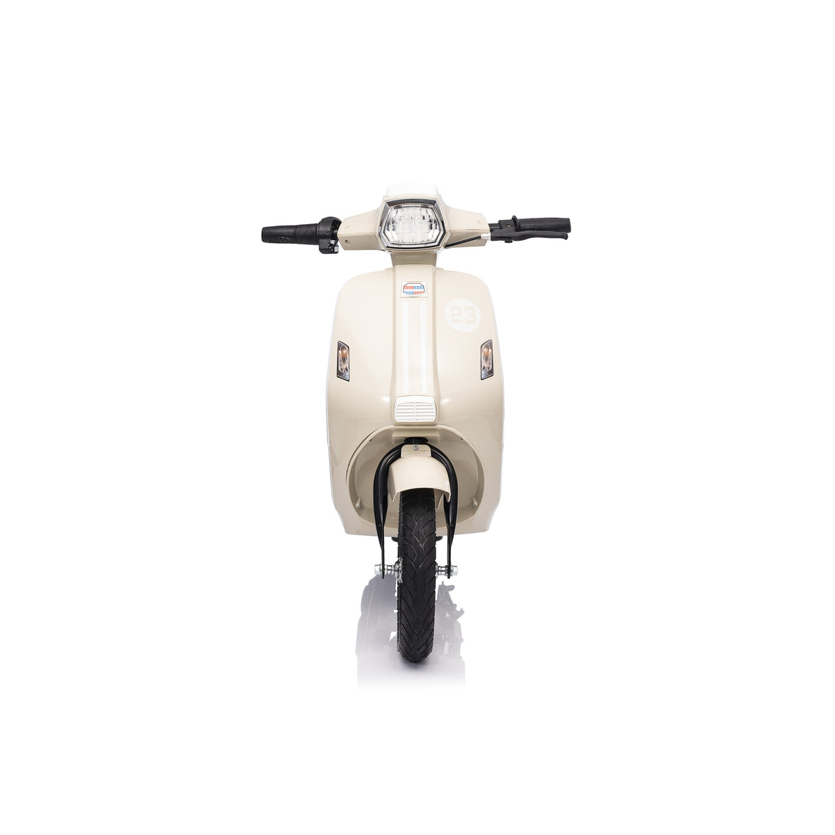 Elektrische kinderscooter 24V 350W beige - vooraanzicht