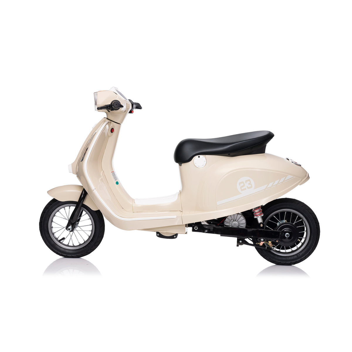 Elektrische kinderscooter 24V 350W beige - linkerzijaanzicht