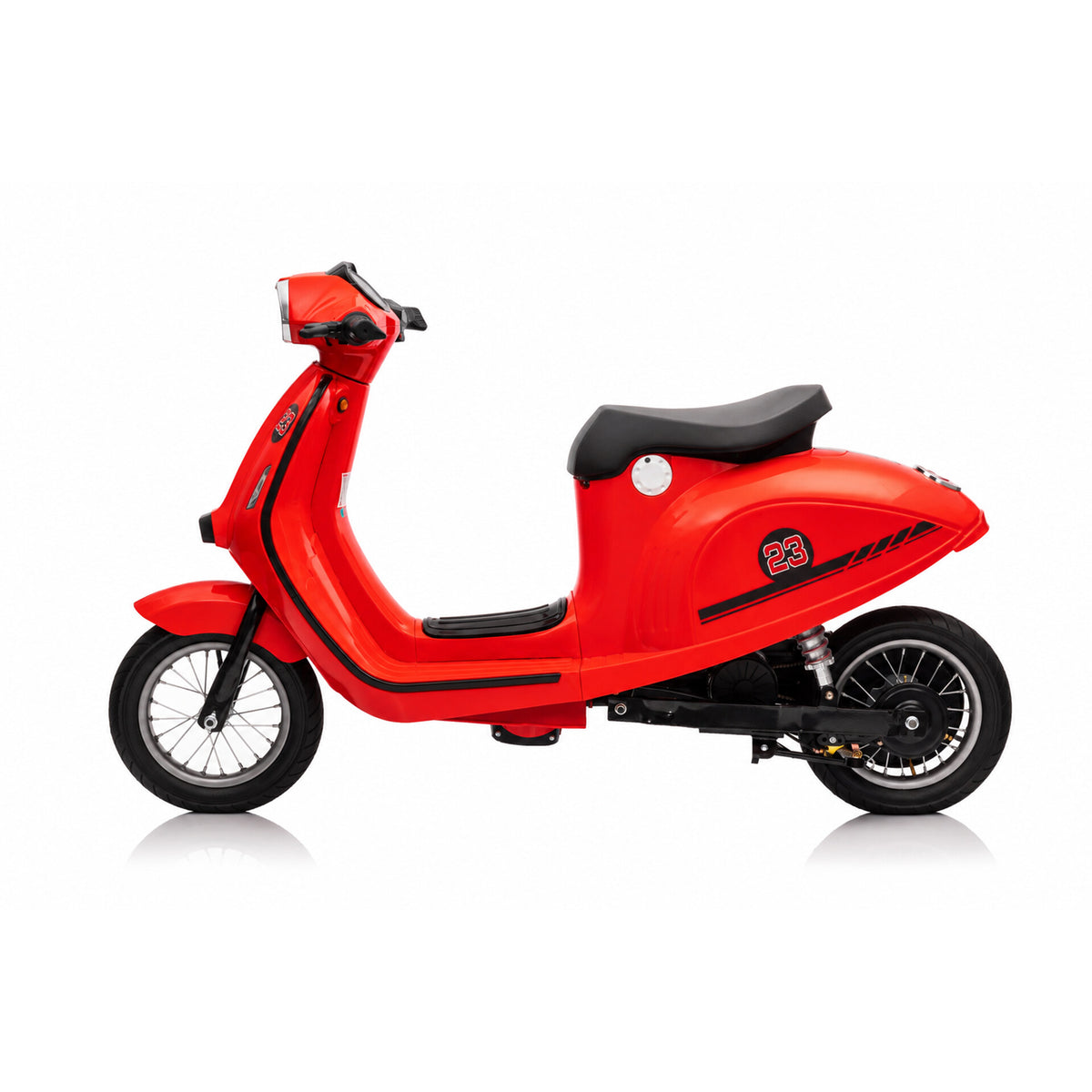 Elektrische kinderscooter 24V 350W rood - linkerzijaanzicht