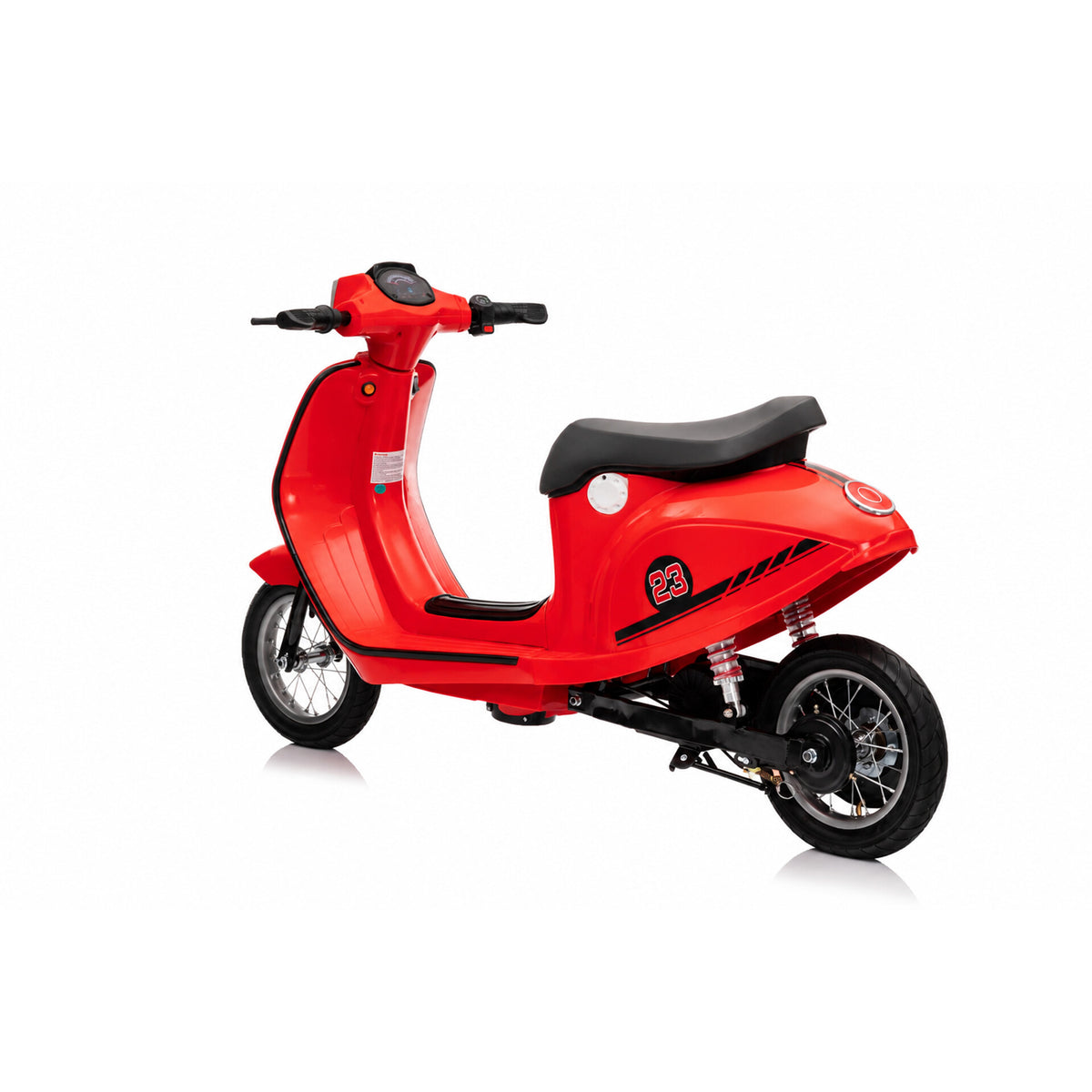 Elektrische kinderscooter 24V 350W rood - schuin achteraanzicht