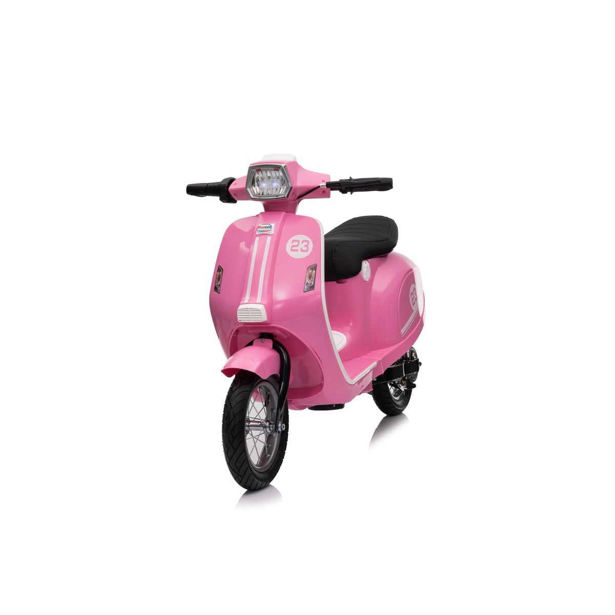 Elektrische kinderscooter 24V 350W roze - schuin vooraanzicht