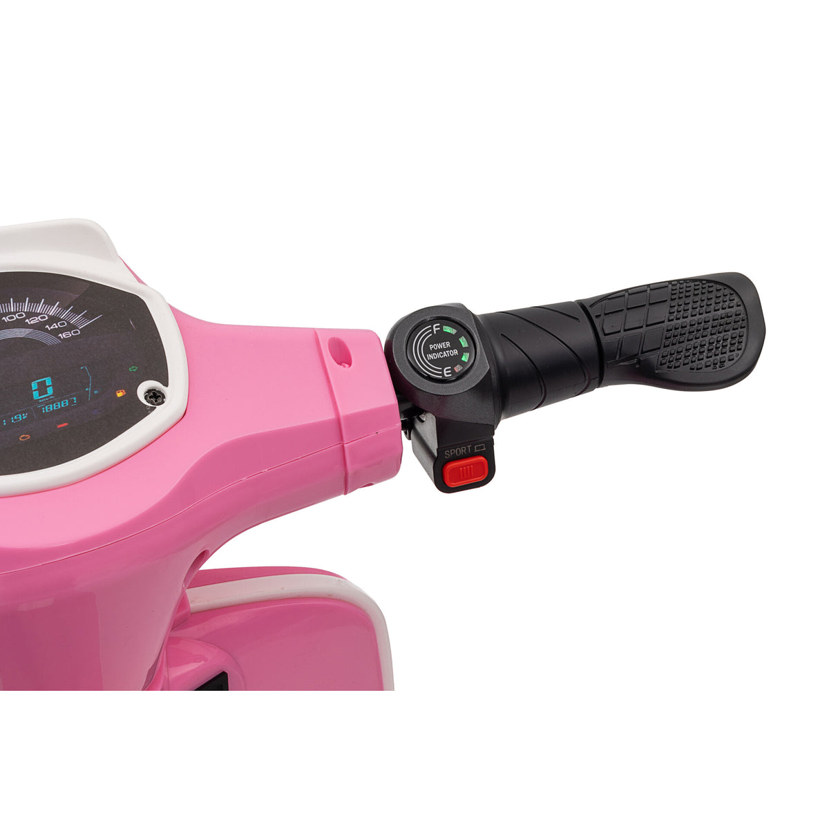 Elektrische kinderscooter 24V 350W roze - gashendel en accu-indicator