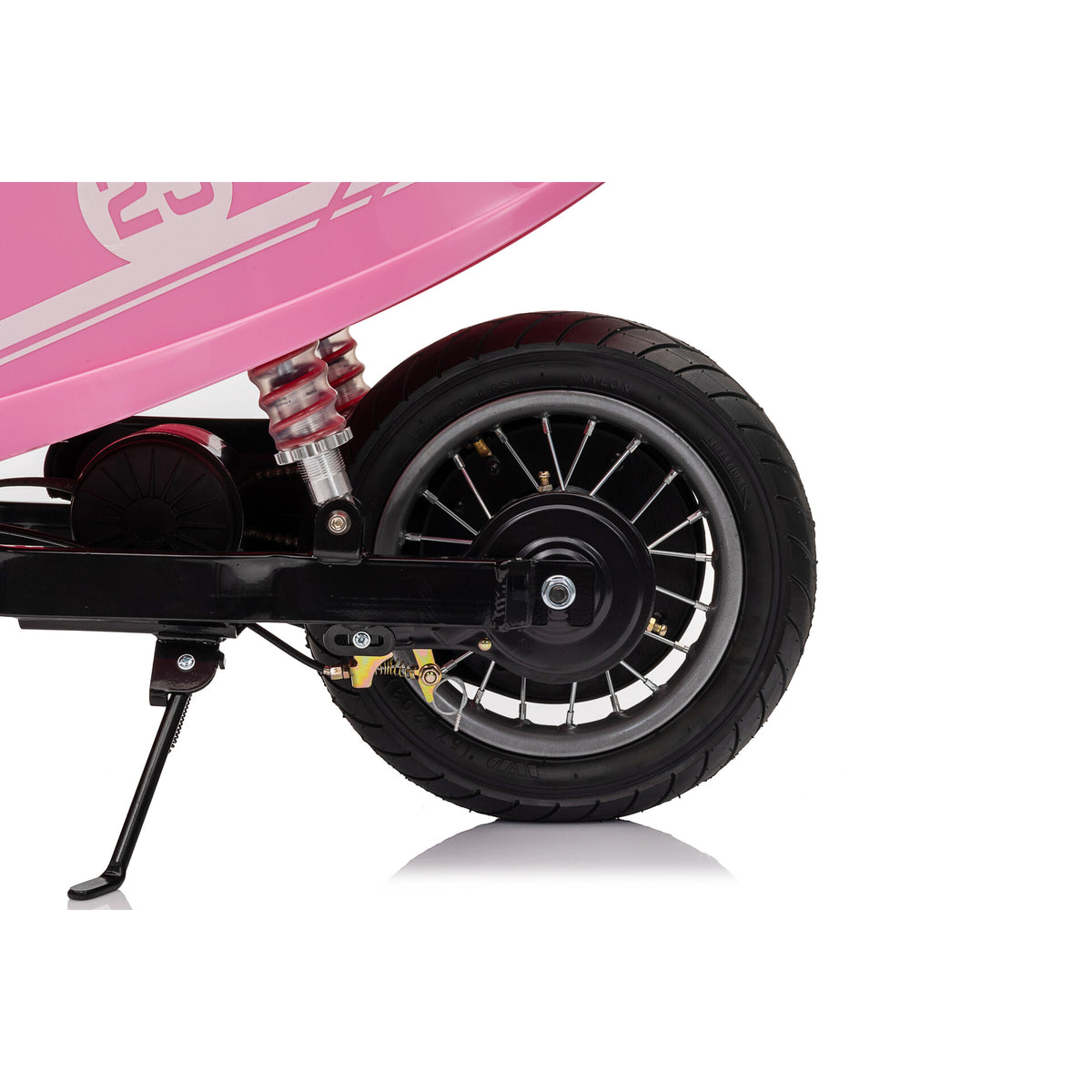 Elektrische kinderscooter 24V 350W roze - achterwiel en vering
