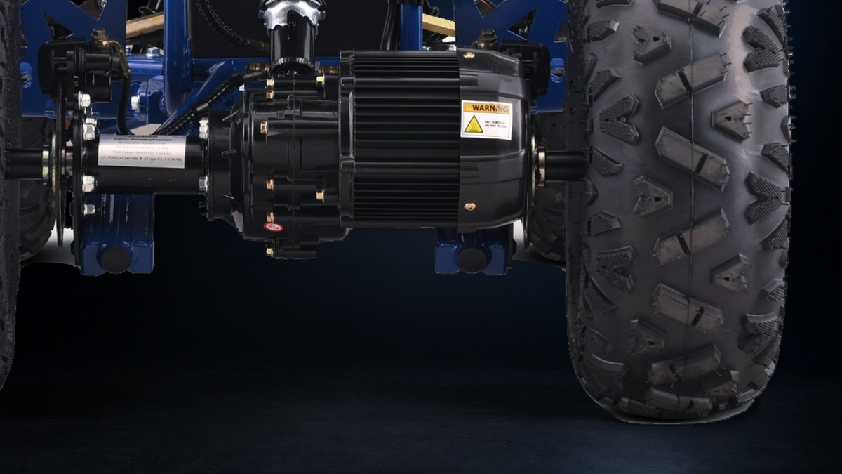Detail van de borstelloze aandrijving van Panthera Leo | Elektrische kinderquad 1200W 48V - Blauw