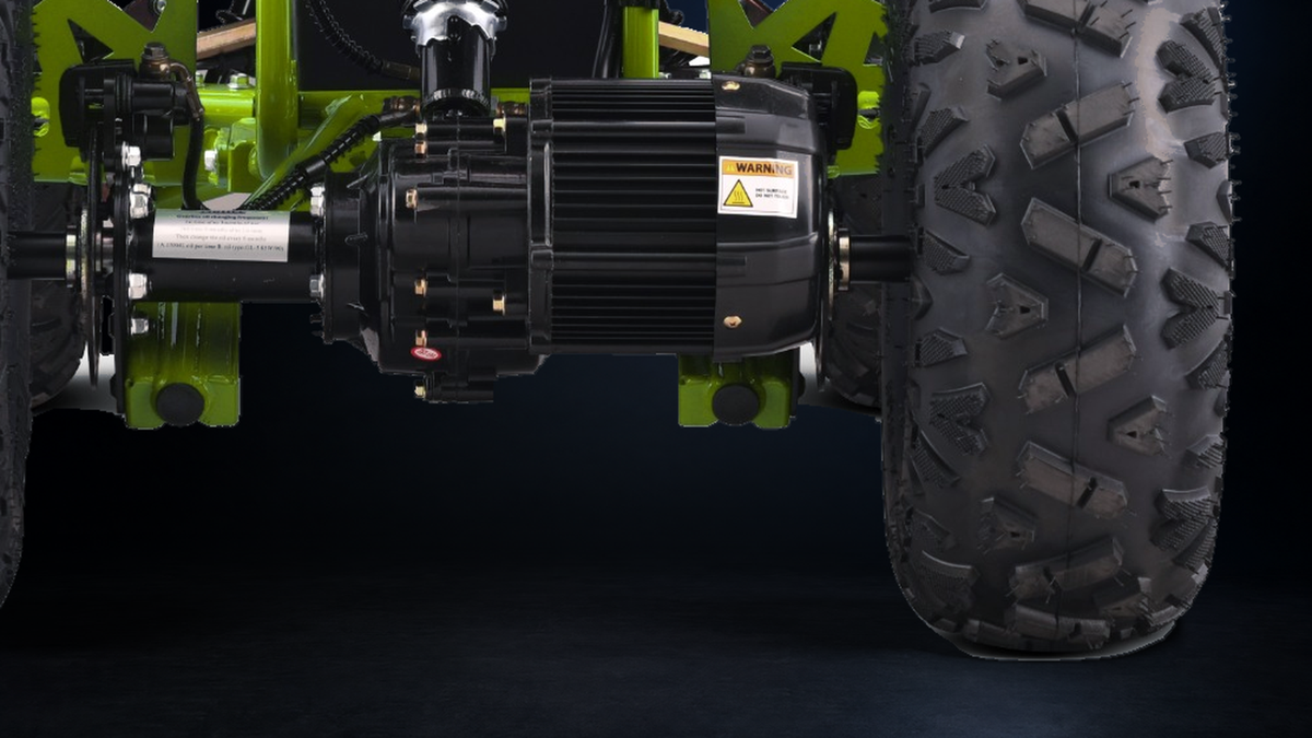Detail van de borstelloze aandrijving van Panthera Leo | Elektrische kinderquad 1200W 48V - Groen