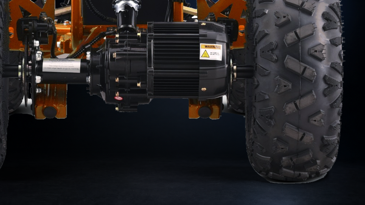 Detail van de borstelloze aandrijving van Panthera Leo | Elektrische kinderquad 1200W 48V - Oranje