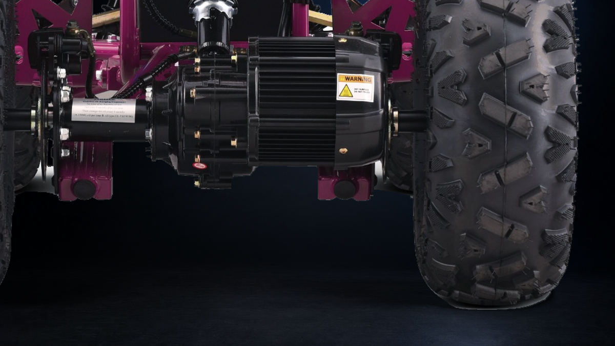 Detail van de borstelloze aandrijving van Panthera Leo | Elektrische kinderquad 1200W 48V - Roze