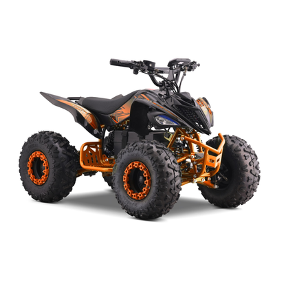 Panthera Leo elektrische kinderquad 1200W 48V in oranje, schuin van voren