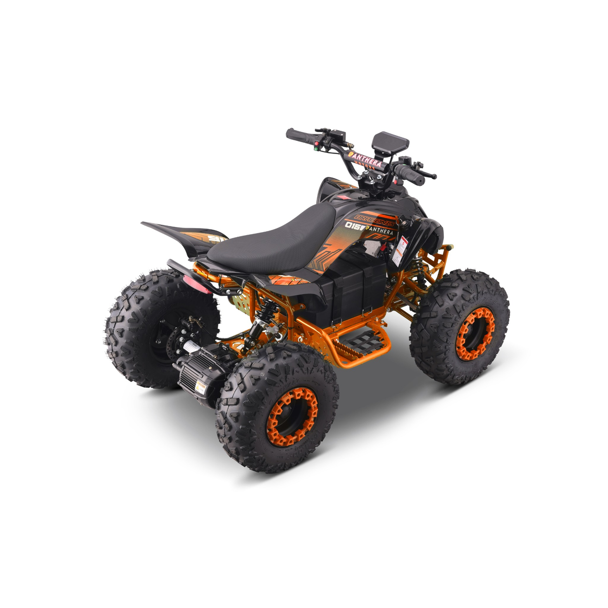 Panthera Leo elektrische kinderquad 1200W 48V in oranje, van boven en achteren
